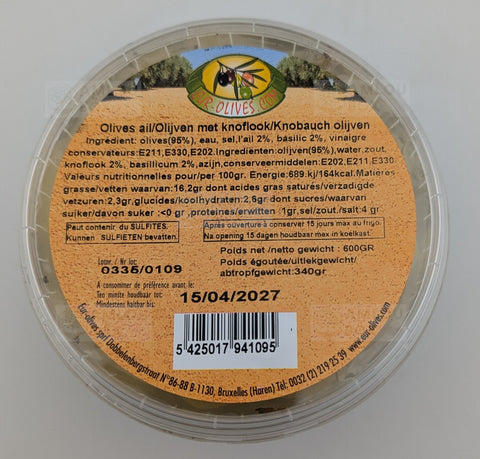 Atlas Delice - Grüne Oliven mit Knoblauch, 600g