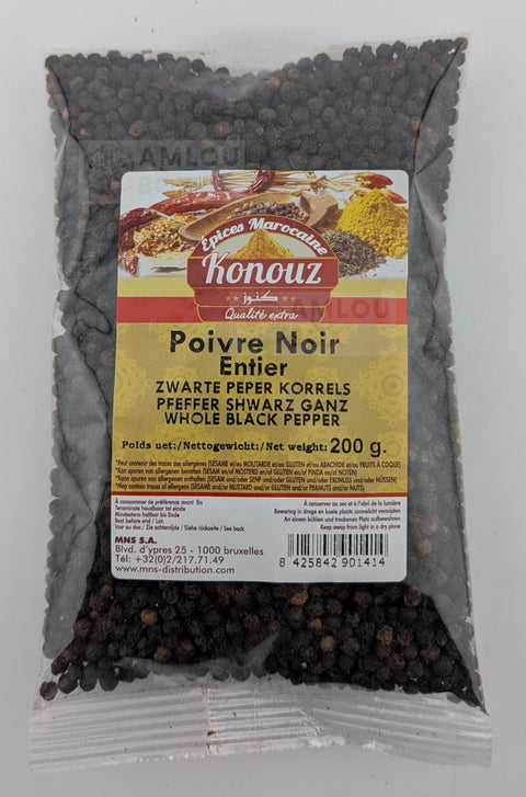 Konouz - Schwarzer Pfeffer (Ganze Körner), 200g