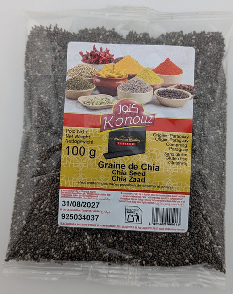 Konouz - Schwarze Chia-Samen (Superfood), 100g